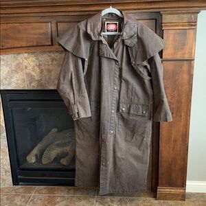 The Australian Outback Collection Oilskin Brown Duster Coat S ranch farm western